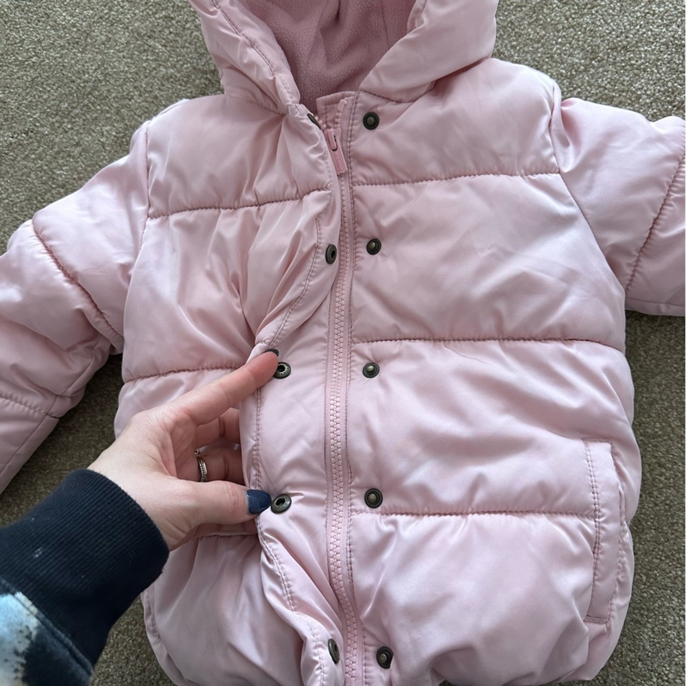 Old Navy Pink Puffer Fleece Lined Jacket - Picture 10 of 13